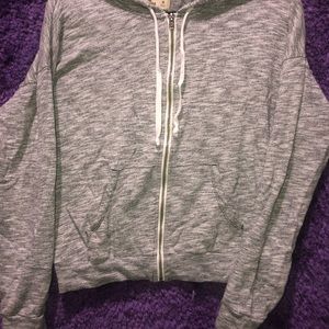 Light gray holister zip up jacket